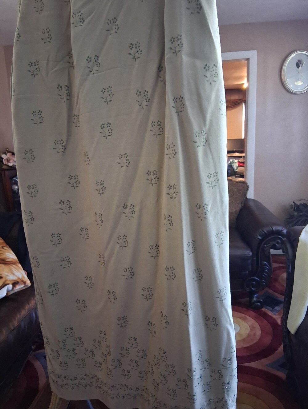 Petite Sophisticate Light Olive Floral Maxi Skirt